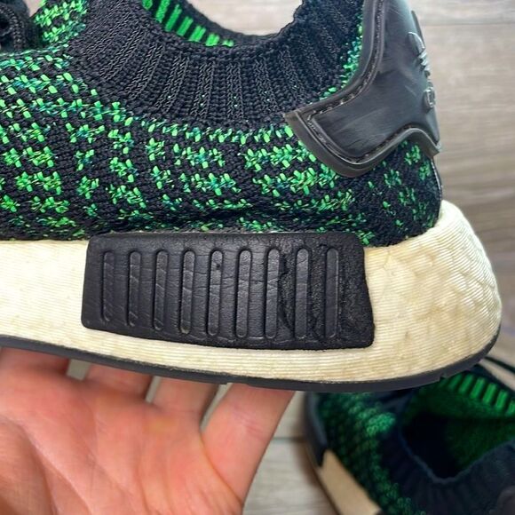 Adidas NMD R1 Primeknit Mens Size 5/Women’s Sz 6 Stealth Pack Noble Green Shoes - Picture 12 of 14